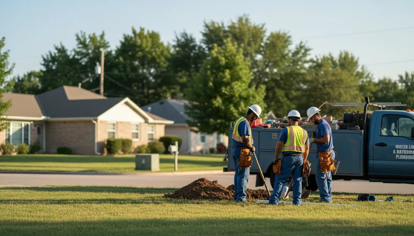 Residential water line and bathroom plumbing service in Carroll, OH